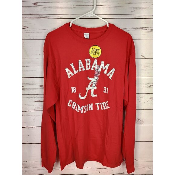 Alabama‎ Crimson Tide Long Sleeve T-Shirt Large Hanes Red - Picture 1 of 8